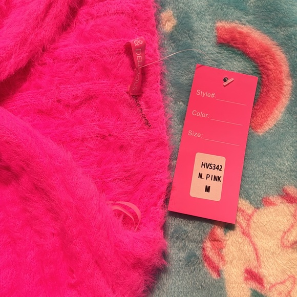 Hot Pink Long Sleeve Body Suit - Picture 3 of 5